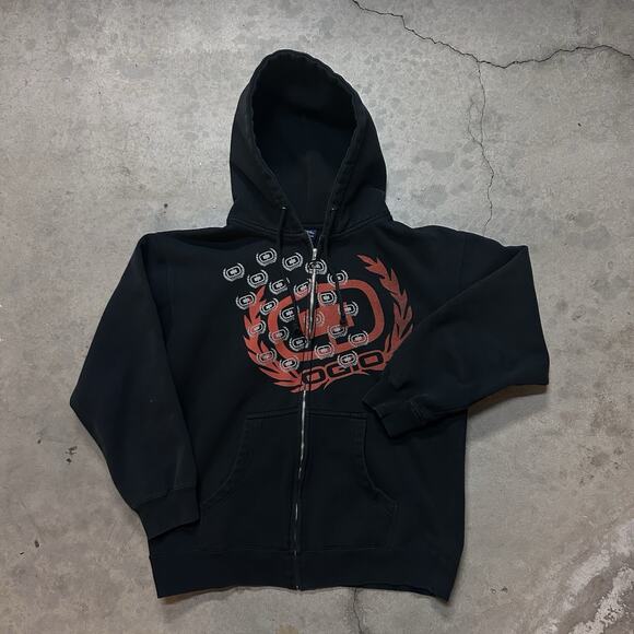 OGIO Red Crest Logo Zip-Up Hoodie - Size M - Y2K Style - Picture 1 of 6